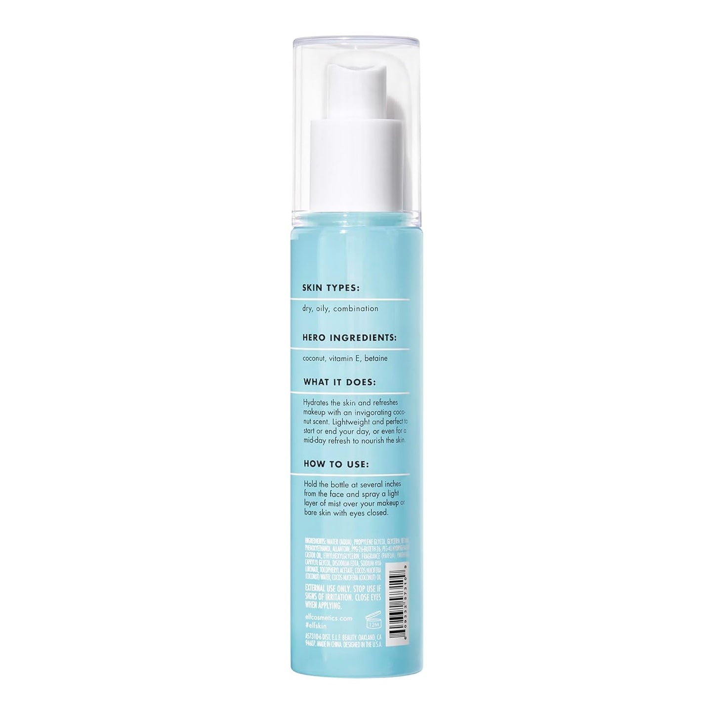 e.l.f. SKIN Holy Hydration! Hydrating Coconut Mist, Refreshes, Soothes & Invigorates Skin, Tropical Scent, 2.7 Fl Oz (Pack of 1) - 7DAY'S