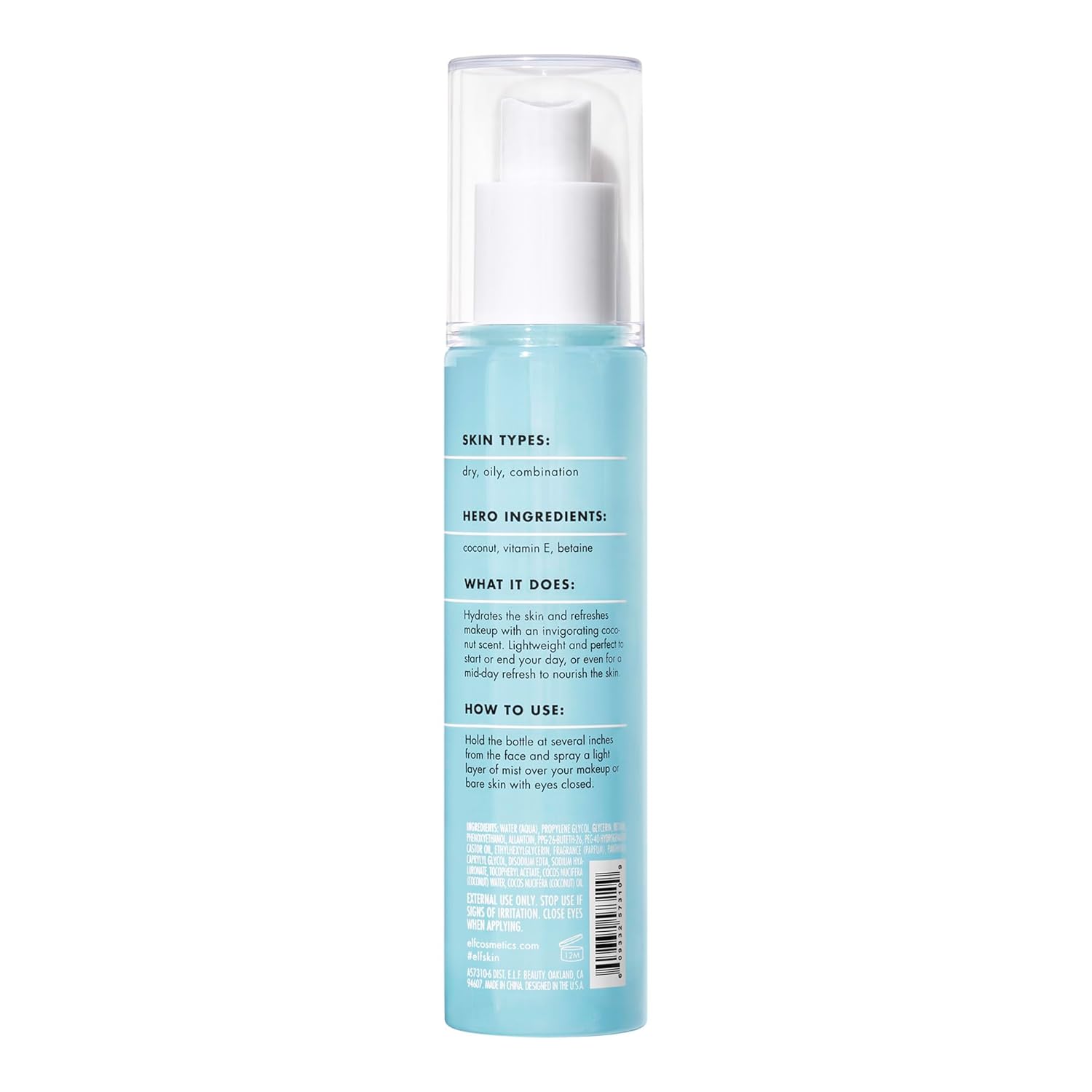 e.l.f. SKIN Holy Hydration! Hydrating Coconut Mist, Refreshes, Soothes & Invigorates Skin, Tropical Scent, 2.7 Fl Oz (Pack of 1) - 7DAY'S