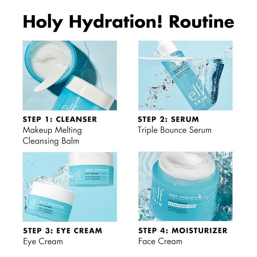 e.l.f. SKIN Holy Hydration! Triple Bounce Serum, 1.7% Hyaluronic Acid Serum For Plump, Bouncy Skin, Great For Hydrating Dry Skin - 7DAY'S