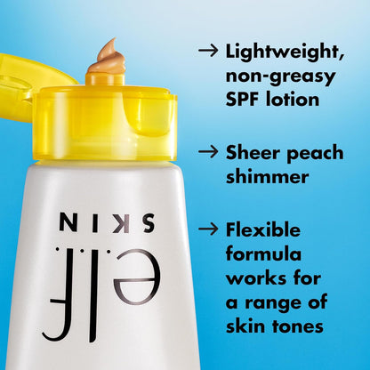 e.l.f. SKIN Suntouchable Whoa Glow SPF 30, Sunscreen & Makeup Primer For A Glowy Finish, Made With Hyaluronic Acid, Vegan & Cruelty - Free, Packaging May Vary, Sunlight - 7DAY'S