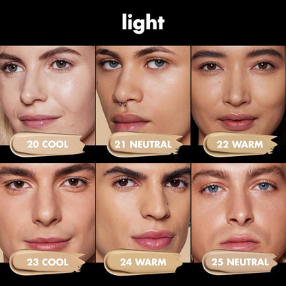 e.l.f. Soft Glam Foundation, Medium Coverage, Long - Lasting & Buildable Foundation For A Smooth, Satin Finish, Vegan & Cruelty - Free, 20 Light Cool - 7DAY'S
