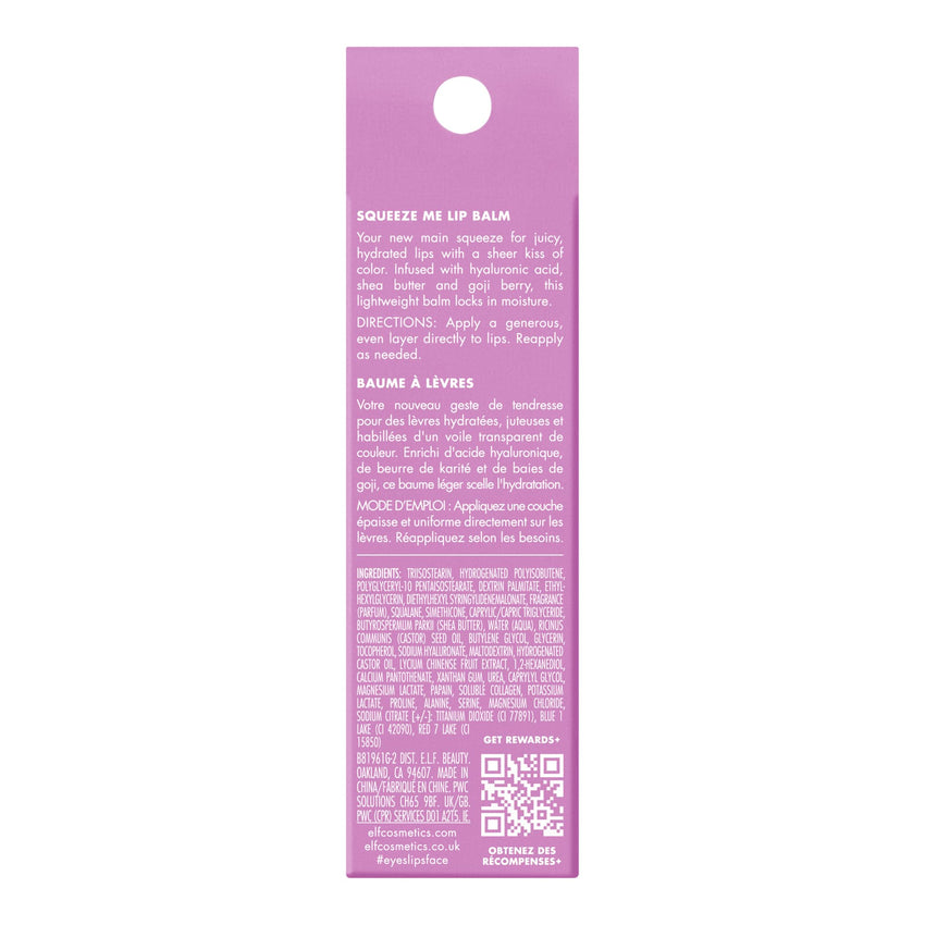 e.l.f. Squeeze Me Lip Balm, Moisturizing Lip Balm For A Sheer Tint Of Color, Infused With Hyaluronic Acid, Vegan & Cruelty - free, Strawberry - 7DAY'S