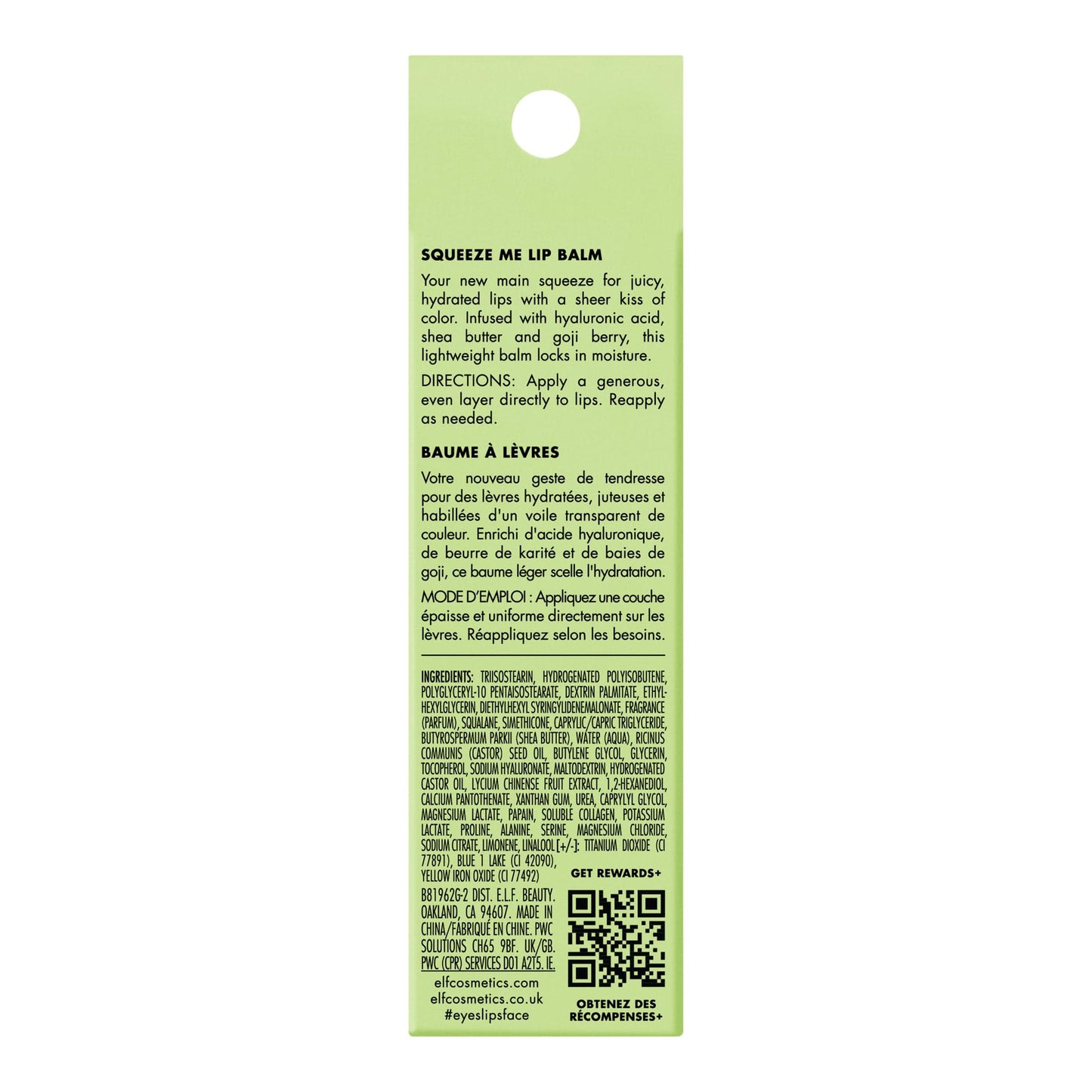 e.l.f. Squeeze Me Lip Balm, Moisturizing Lip Balm For A Sheer Tint Of Color, Infused With Hyaluronic Acid, Vegan & Cruelty - free, Strawberry - 7DAY'S