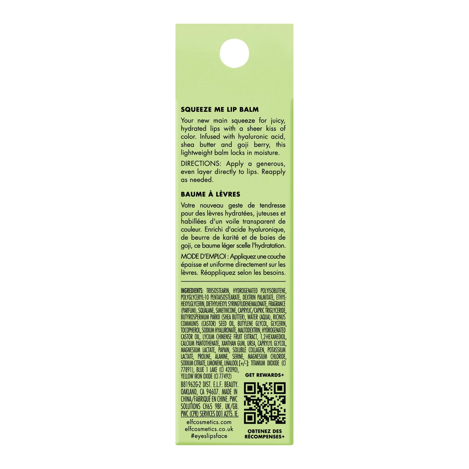 e.l.f. Squeeze Me Lip Balm, Moisturizing Lip Balm For A Sheer Tint Of Color, Infused With Hyaluronic Acid, Vegan & Cruelty - free, Strawberry - 7DAY'S