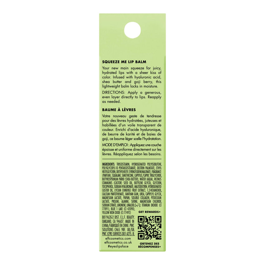 e.l.f. Squeeze Me Lip Balm, Moisturizing Lip Balm For A Sheer Tint Of Color, Infused With Hyaluronic Acid, Vegan & Cruelty - free, Strawberry - 7DAY'S
