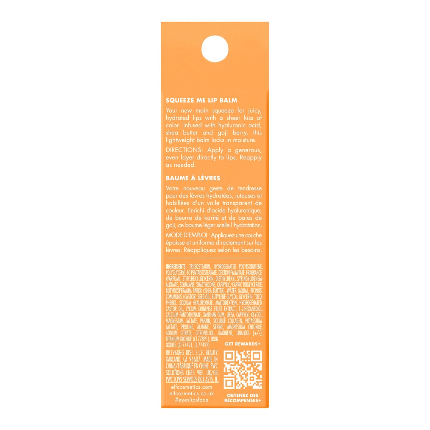 e.l.f. Squeeze Me Lip Balm, Moisturizing Lip Balm For A Sheer Tint Of Color, Infused With Hyaluronic Acid, Vegan & Cruelty - free, Strawberry - 7DAY'S