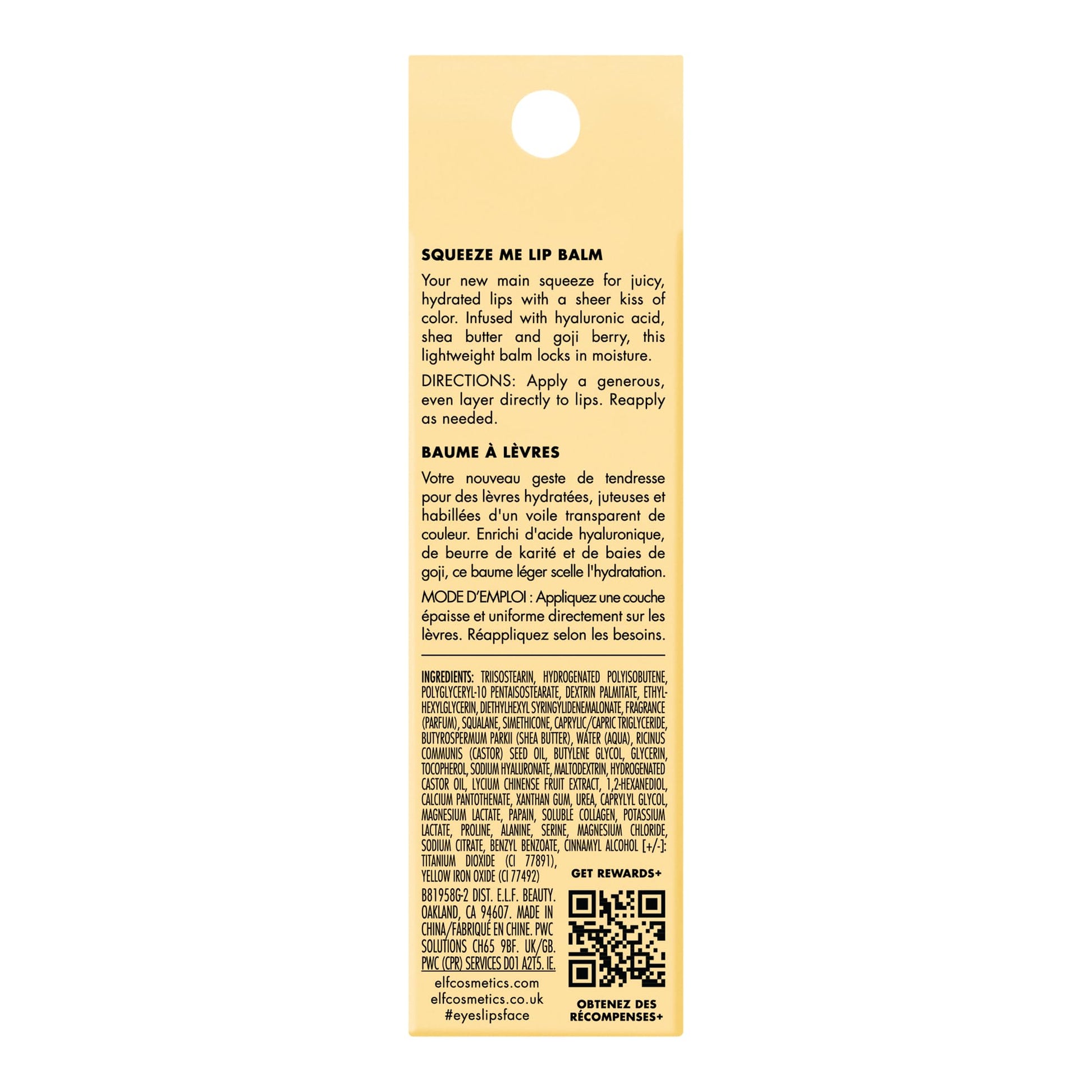 e.l.f. Squeeze Me Lip Balm, Moisturizing Lip Balm For A Sheer Tint Of Color, Infused With Hyaluronic Acid, Vegan & Cruelty - free, Strawberry - 7DAY'S