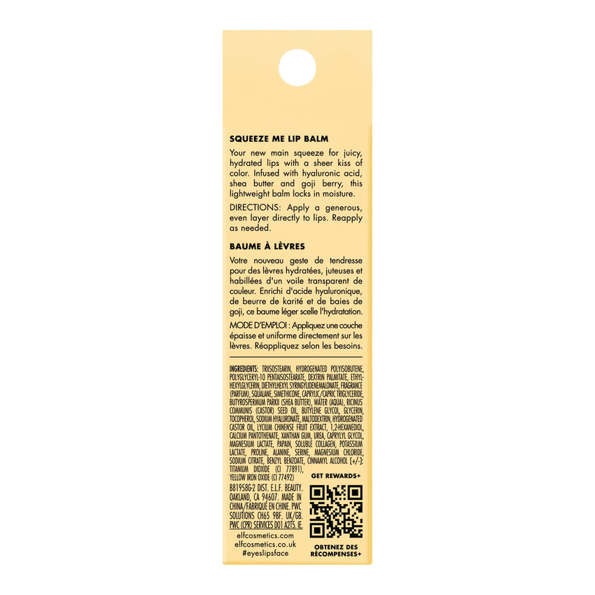 e.l.f. Squeeze Me Lip Balm, Moisturizing Lip Balm For A Sheer Tint Of Color, Infused With Hyaluronic Acid, Vegan & Cruelty - free, Strawberry - 7DAY'S