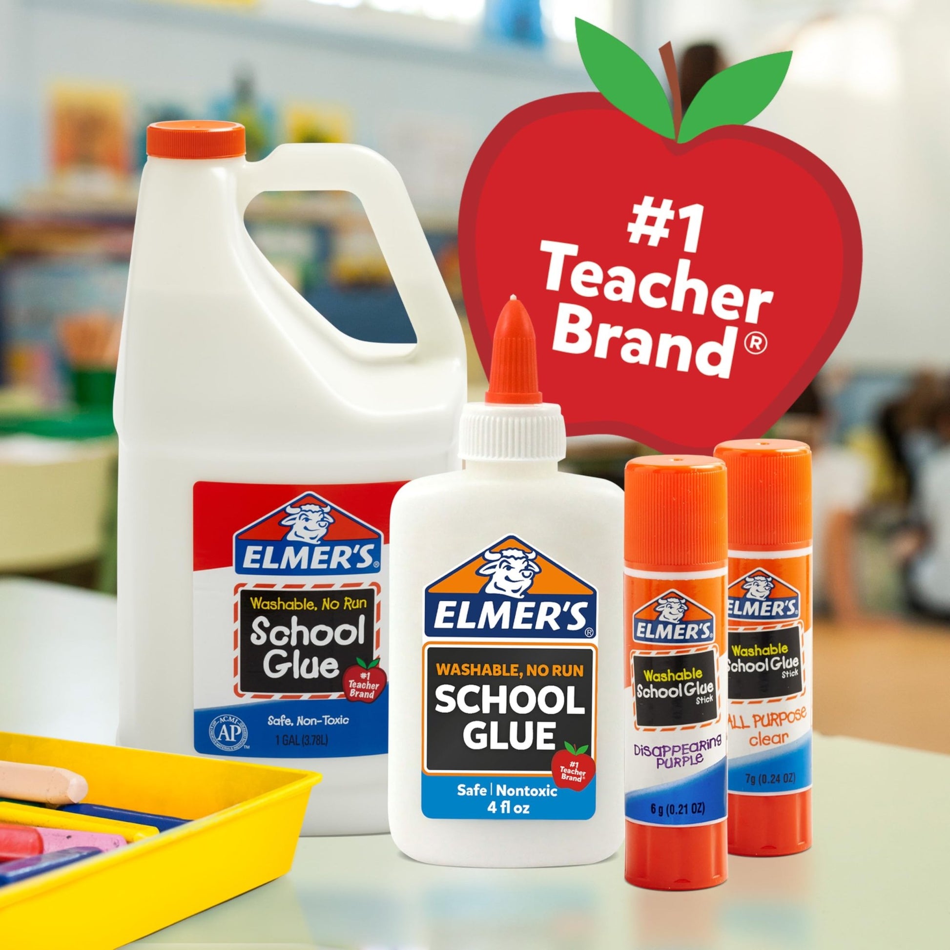 Elmer's Disappearing Purple School Glue Sticks Washable 6 Grams 12 Count - 7DAY'S