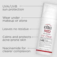 EltaMD UV Clear Face Sunscreen SPF 46, Oil - Free Sunscreen with Zinc Oxide, Dermatologist Recommended - 7DAY'S