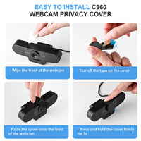 EMEET 1080P Webcam with Microphone, C960 Web Camera, 2 Mics, 90° FOV, USB Type - A & A - to - C Adapter, Plug&Play Computer Camera for Online Calling/Conferencing, Zoom/Teams/Facetime/YouTube, 2025 Version - 7DAY'S