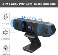EMEET 1080P Webcam with Microphone, C960 Web Camera, 2 Mics, 90° FOV, USB Type - A & A - to - C Adapter, Plug&Play Computer Camera for Online Calling/Conferencing, Zoom/Teams/Facetime/YouTube, 2025 Version - 7DAY'S