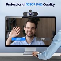 EMEET 1080P Webcam with Microphone, C960 Web Camera, 2 Mics, 90° FOV, USB Type - A & A - to - C Adapter, Plug&Play Computer Camera for Online Calling/Conferencing, Zoom/Teams/Facetime/YouTube, 2025 Version - 7DAY'S