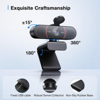 EMEET 1080P Webcam with Microphone, C960 Web Camera, 2 Mics, 90° FOV, USB Type - A & A - to - C Adapter, Plug&Play Computer Camera for Online Calling/Conferencing, Zoom/Teams/Facetime/YouTube, 2025 Version - 7DAY'S