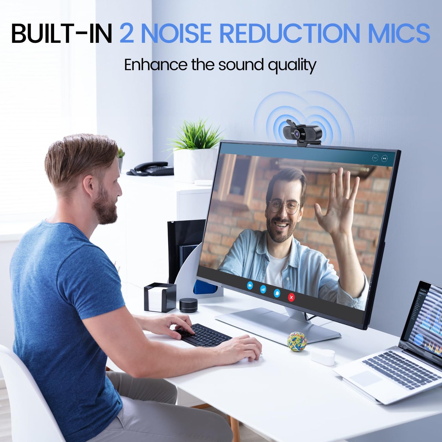 EMEET 1080P Webcam with Microphone, C960 Web Camera, 2 Mics, 90° FOV, USB Type - A & A - to - C Adapter, Plug&Play Computer Camera for Online Calling/Conferencing, Zoom/Teams/Facetime/YouTube, 2025 Version - 7DAY'S