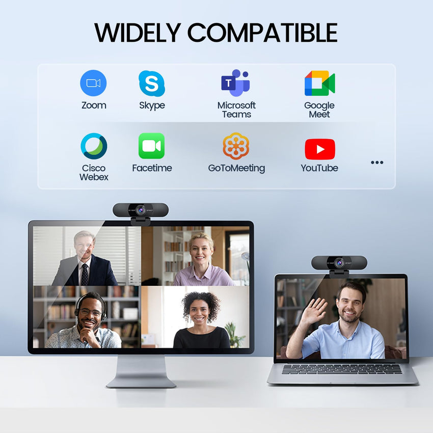 EMEET 1080P Webcam with Microphone, C960 Web Camera, 2 Mics, 90° FOV, USB Type - A & A - to - C Adapter, Plug&Play Computer Camera for Online Calling/Conferencing, Zoom/Teams/Facetime/YouTube, 2025 Version - 7DAY'S