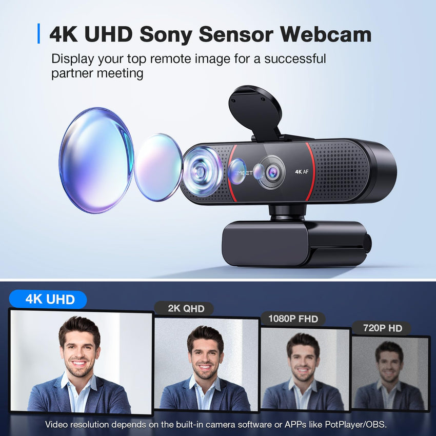 EMEET 1080P Webcam with Microphone, C960 Web Camera, 2 Mics, 90° FOV, USB Type - A & A - to - C Adapter, Plug&Play Computer Camera for Online Calling/Conferencing, Zoom/Teams/Facetime/YouTube, 2025 Version - 7DAY'S