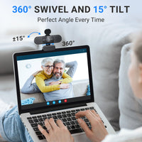 EMEET 1080P Webcam with Microphone, C960 Web Camera, 2 Mics, 90° FOV, USB Type - A & A - to - C Adapter, Plug&Play Computer Camera for Online Calling/Conferencing, Zoom/Teams/Facetime/YouTube, 2025 Version - 7DAY'S