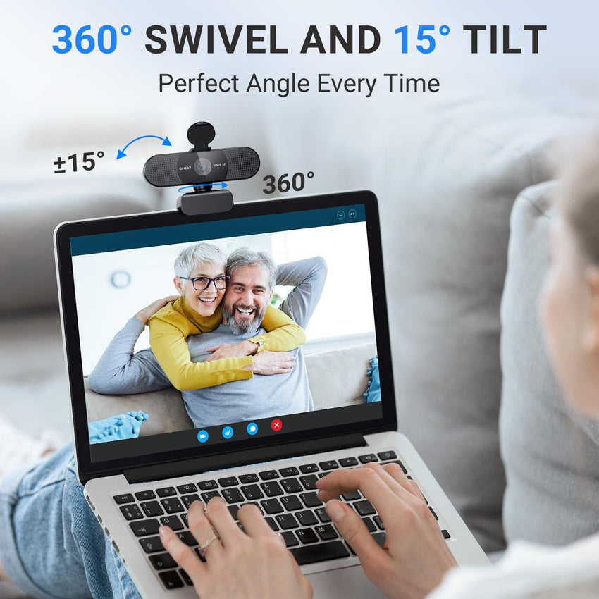 EMEET 1080P Webcam with Microphone, C960 Web Camera, 2 Mics, 90° FOV, USB Type - A & A - to - C Adapter, Plug&Play Computer Camera for Online Calling/Conferencing, Zoom/Teams/Facetime/YouTube, 2025 Version - 7DAY'S