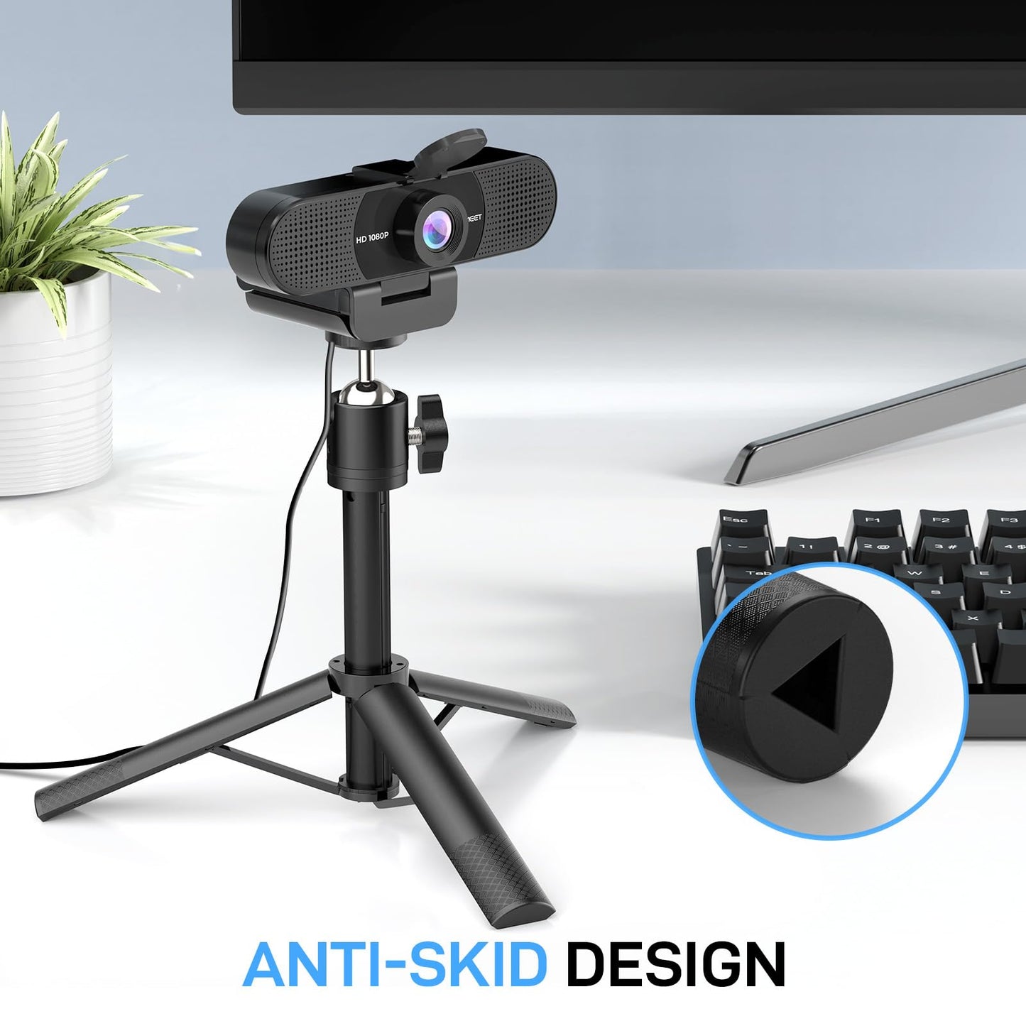 EMEET 1080P Webcam with Microphone, C960 Web Camera, 2 Mics, 90° FOV, USB Type - A & A - to - C Adapter, Plug&Play Computer Camera for Online Calling/Conferencing, Zoom/Teams/Facetime/YouTube, 2025 Version - 7DAY'S
