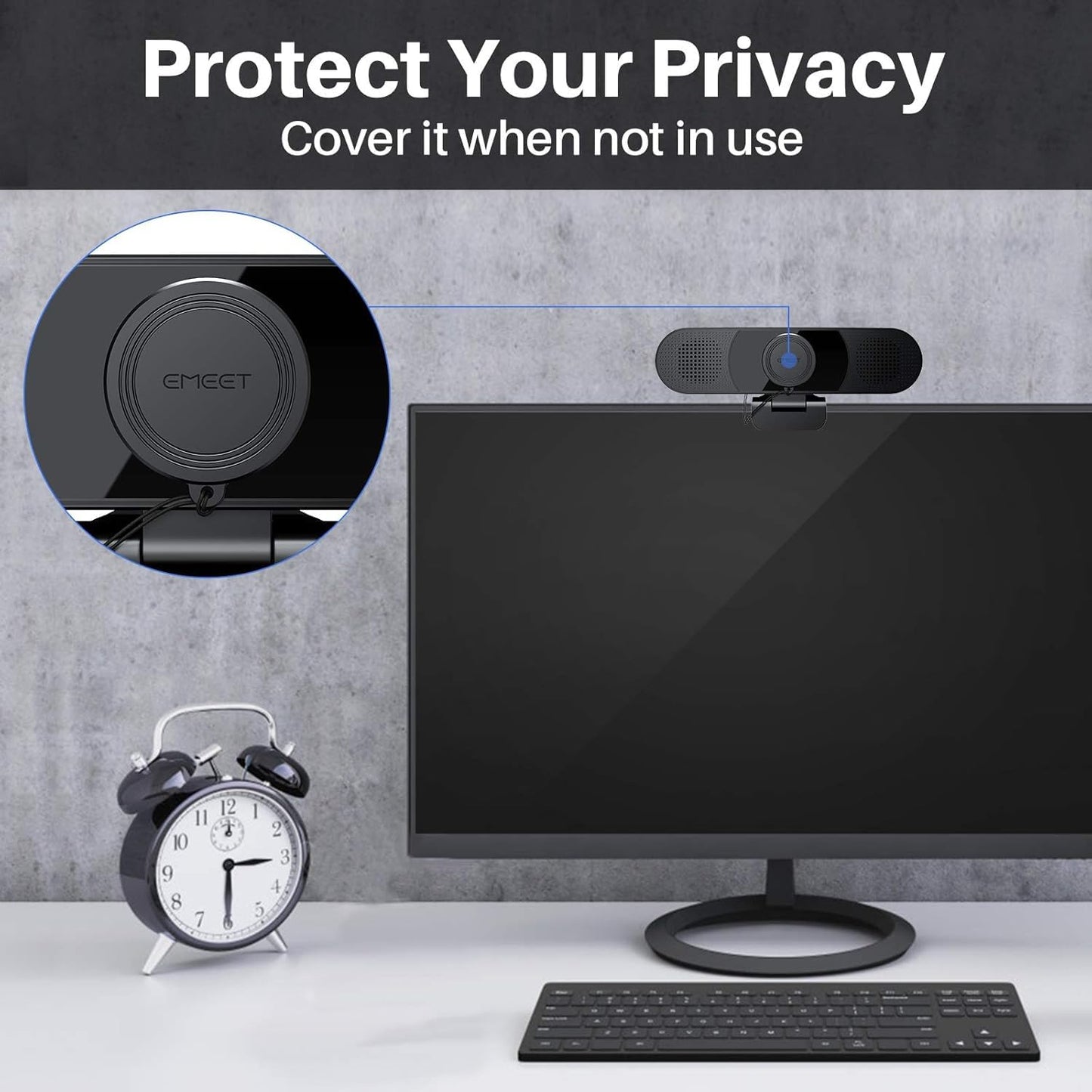 EMEET 1080P Webcam with Microphone, C960 Web Camera, 2 Mics, 90° FOV, USB Type - A & A - to - C Adapter, Plug&Play Computer Camera for Online Calling/Conferencing, Zoom/Teams/Facetime/YouTube, 2025 Version - 7DAY'S