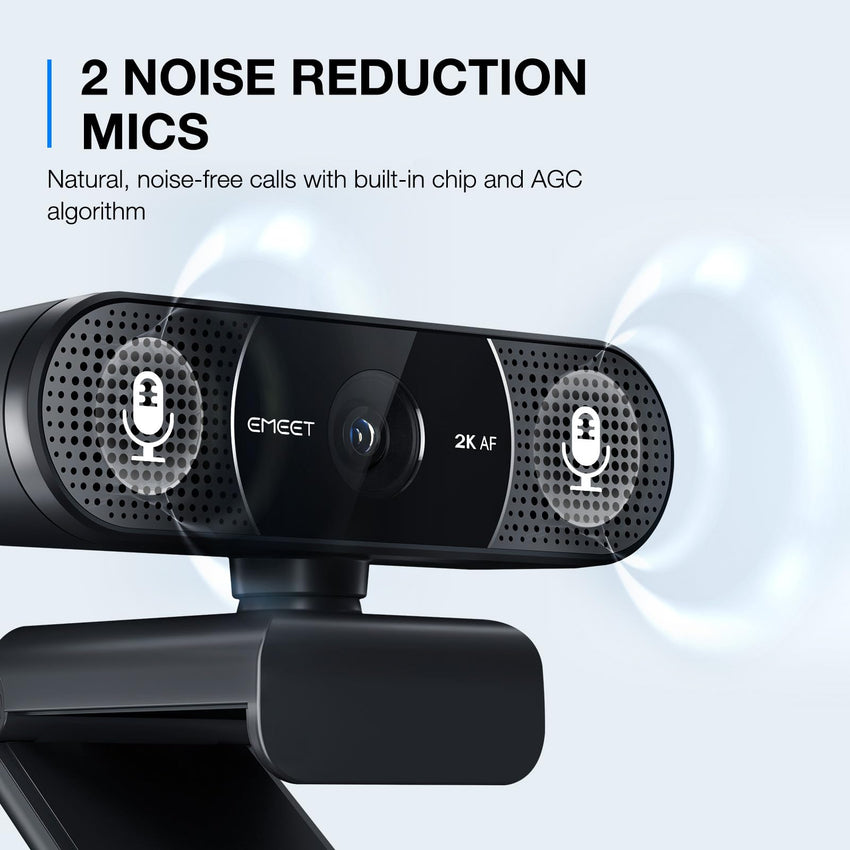 EMEET 1080P Webcam with Microphone, C960 Web Camera, 2 Mics, 90° FOV, USB Type - A & A - to - C Adapter, Plug&Play Computer Camera for Online Calling/Conferencing, Zoom/Teams/Facetime/YouTube, 2025 Version - 7DAY'S