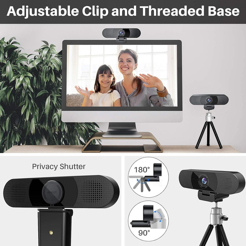 EMEET 1080P Webcam with Microphone, C960 Web Camera, 2 Mics, 90° FOV, USB Type - A & A - to - C Adapter, Plug&Play Computer Camera for Online Calling/Conferencing, Zoom/Teams/Facetime/YouTube, 2025 Version - 7DAY'S
