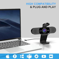 EMEET 1080P Webcam with Microphone, C960 Web Camera, 2 Mics, 90° FOV, USB Type - A & A - to - C Adapter, Plug&Play Computer Camera for Online Calling/Conferencing, Zoom/Teams/Facetime/YouTube, 2025 Version - 7DAY'S