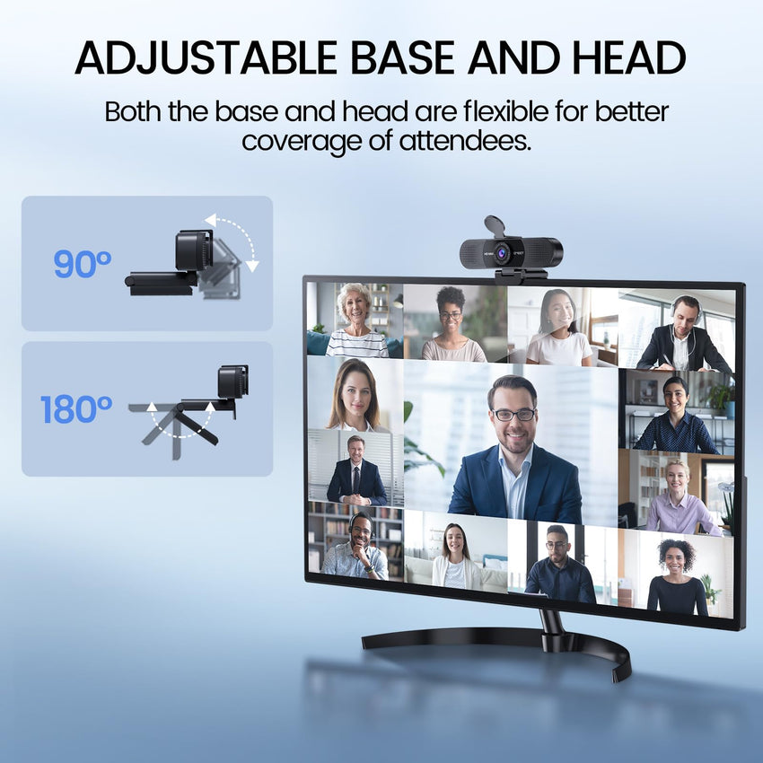 EMEET 1080P Webcam with Microphone, C960 Web Camera, 2 Mics, 90° FOV, USB Type - A & A - to - C Adapter, Plug&Play Computer Camera for Online Calling/Conferencing, Zoom/Teams/Facetime/YouTube, 2025 Version - 7DAY'S