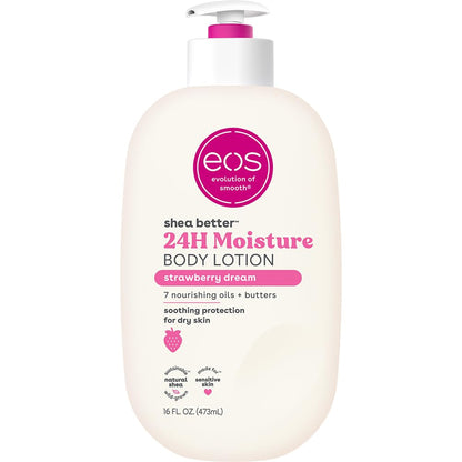 eos Shea Better Body Lotion Vanilla Cashmere, 24 - Hour Moisture Skin Care, Lightweight & Non - Greasy, Natural Shea, Vegan, Vanilla Body Lotion, 16 fl oz - 7DAY'S
