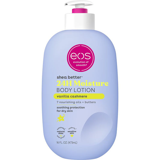 eos Shea Better Body Lotion Vanilla Cashmere, 24 - Hour Moisture Skin Care, Lightweight & Non - Greasy, Natural Shea, Vegan, Vanilla Body Lotion, 16 fl oz - 7DAY'S