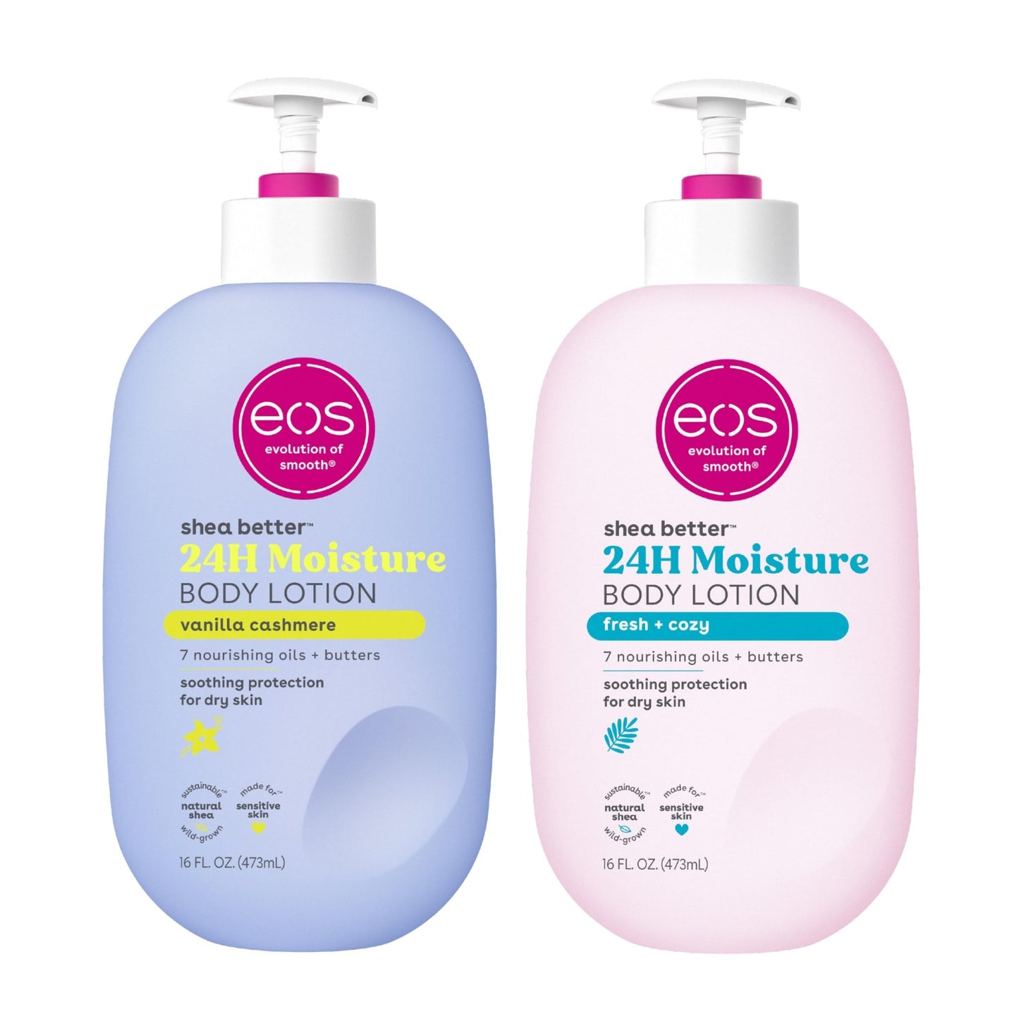 eos Shea Better Body Lotion Vanilla Cashmere, 24 - Hour Moisture Skin Care, Lightweight & Non - Greasy, Natural Shea, Vegan, Vanilla Body Lotion, 16 fl oz - 7DAY'S