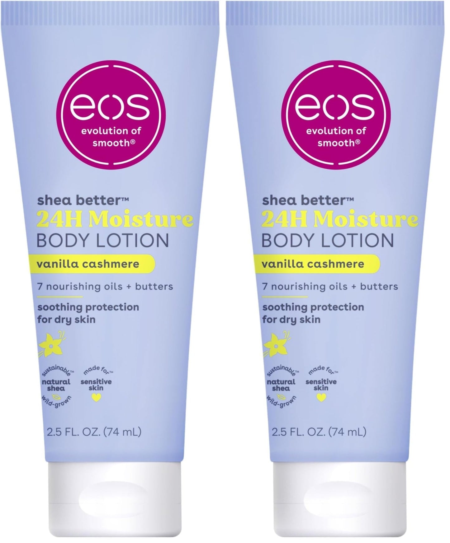 eos Shea Better Body Lotion Vanilla Cashmere, 24 - Hour Moisture Skin Care, Lightweight & Non - Greasy, Natural Shea, Vegan, Vanilla Body Lotion, 16 fl oz - 7DAY'S