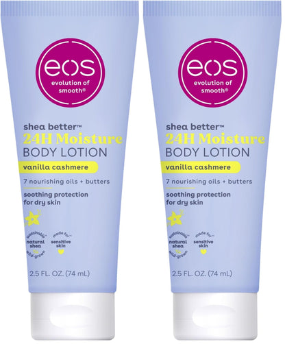 eos Shea Better Body Lotion Vanilla Cashmere, 24 - Hour Moisture Skin Care, Lightweight & Non - Greasy, Natural Shea, Vegan, Vanilla Body Lotion, 16 fl oz - 7DAY'S