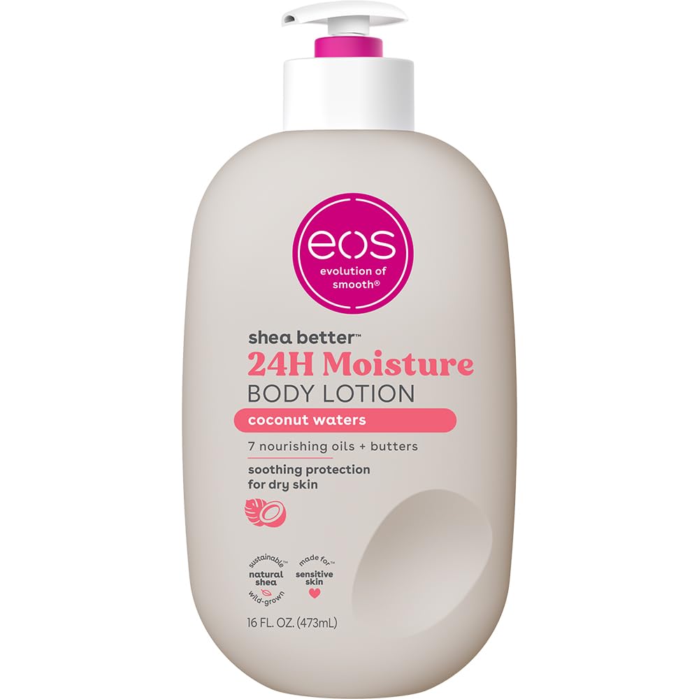 eos Shea Better Body Lotion Vanilla Cashmere, 24 - Hour Moisture Skin Care, Lightweight & Non - Greasy, Natural Shea, Vegan, Vanilla Body Lotion, 16 fl oz - 7DAY'S
