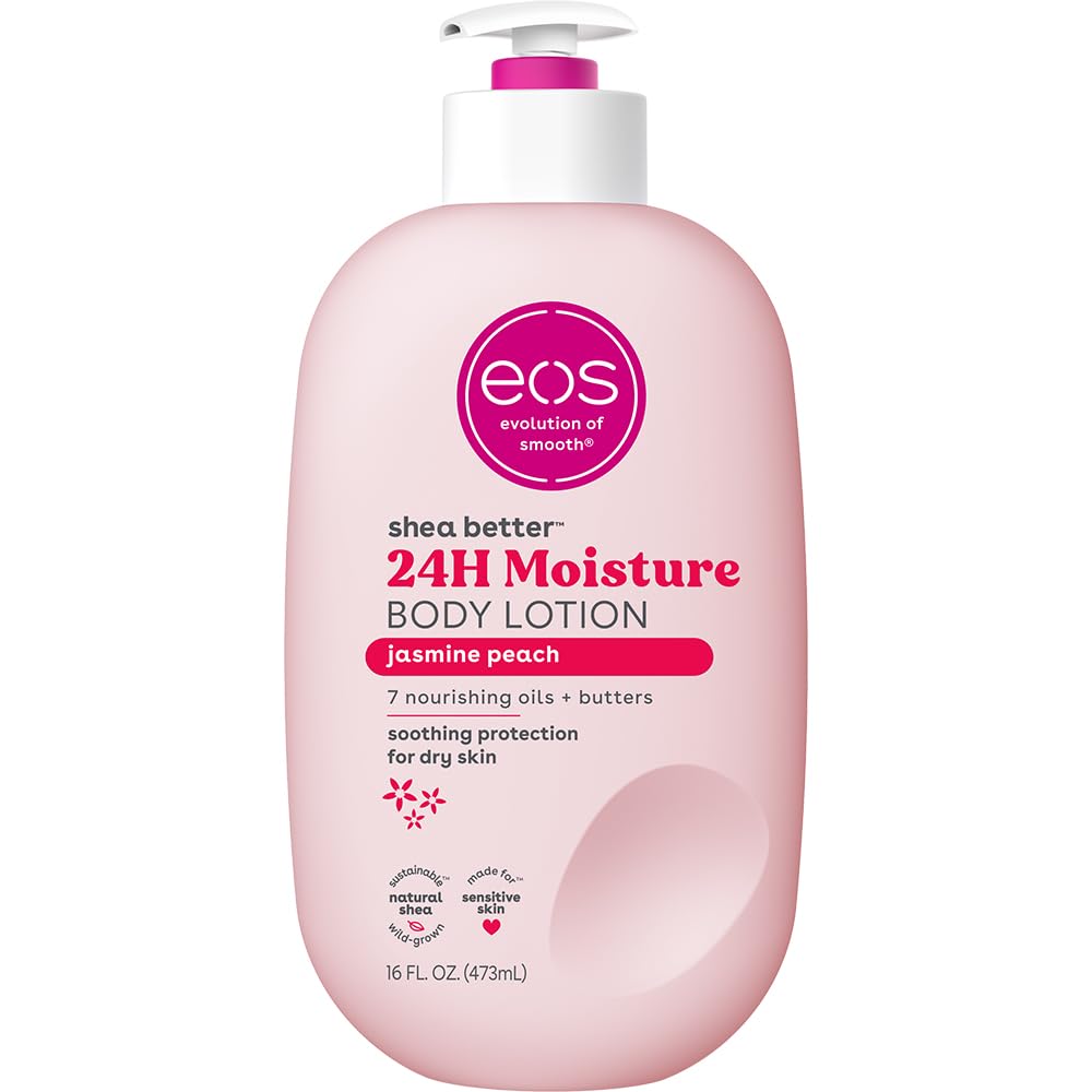 eos Shea Better Body Lotion Vanilla Cashmere, 24 - Hour Moisture Skin Care, Lightweight & Non - Greasy, Natural Shea, Vegan, Vanilla Body Lotion, 16 fl oz - 7DAY'S