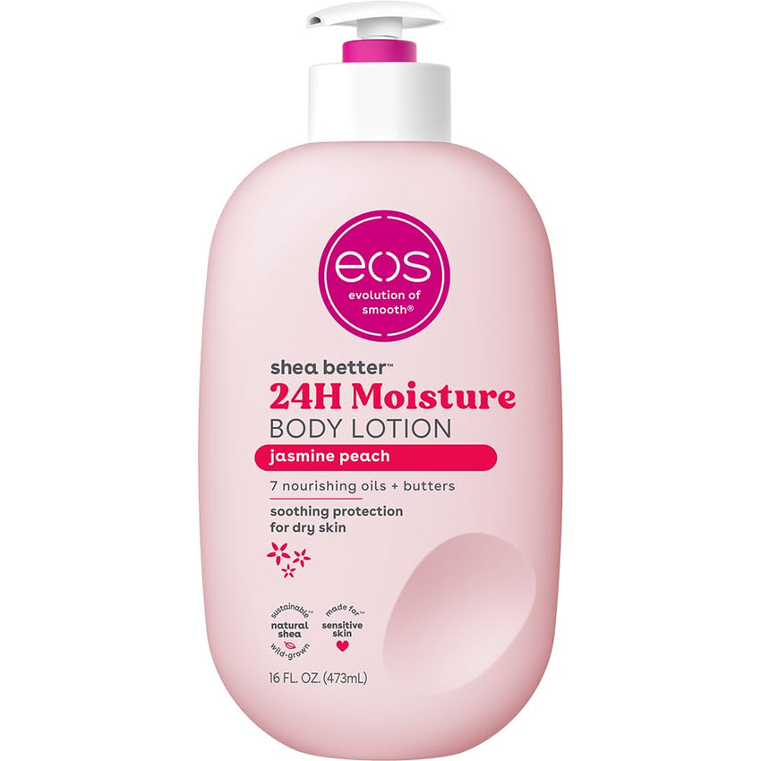 eos Shea Better Body Lotion Vanilla Cashmere, 24 - Hour Moisture Skin Care, Lightweight & Non - Greasy, Natural Shea, Vegan, Vanilla Body Lotion, 16 fl oz - 7DAY'S
