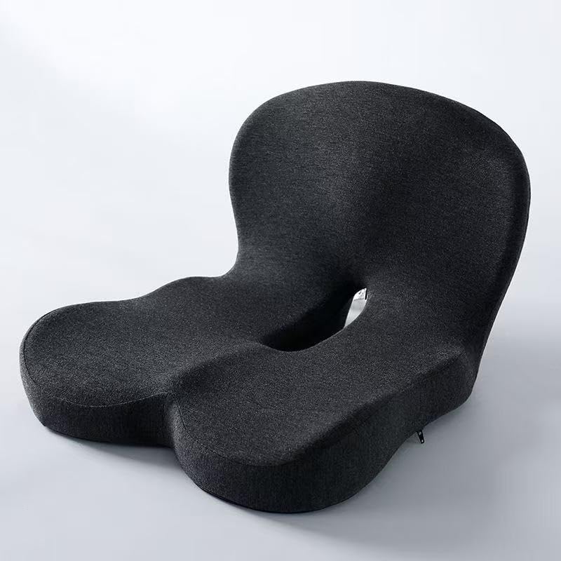 Ergonomic Lumbar Support Cushion with Memory Foam Core, Non - Slip Backrest for Bedding, Gaming & Driving, Ideal for Sedentary Use（Super Good qualiey） (Black) - 7DAY'S