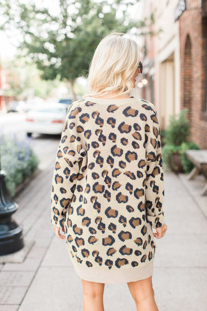 Europe and the United States autumn and winter hot explosion jacket sexy cardigan leopard comfort slim jacket - 7DAY'S