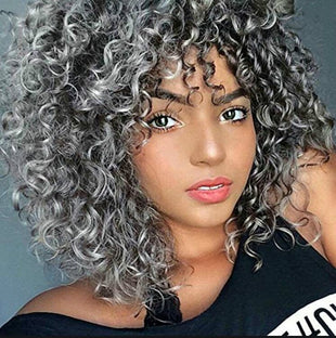 Europe and the United States female short curly hair Exploded head chemical fiber headgear African small volume wig - 7DAY'S