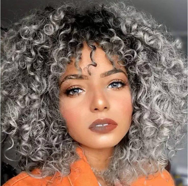 Europe and the United States female short curly hair Exploded head chemical fiber headgear African small volume wig - 7DAY'S