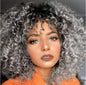Europe and the United States female short curly hair Exploded head chemical fiber headgear African small volume wig - 7DAY'S
