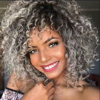 Europe and the United States female short curly hair Exploded head chemical fiber headgear African small volume wig - 7DAY'S