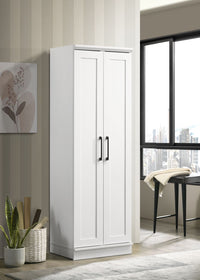 Evelyn 23" White Sleek Storage Cabinet with Framed Panel Design - 7DAY'S