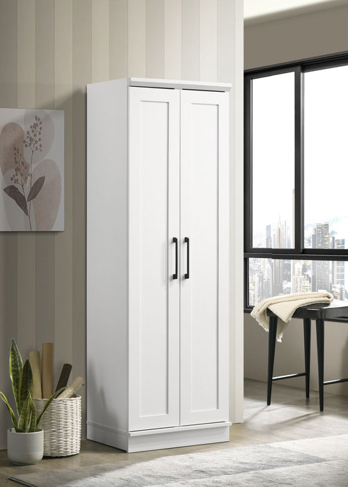 Evelyn 23" White Sleek Storage Cabinet with Framed Panel Design