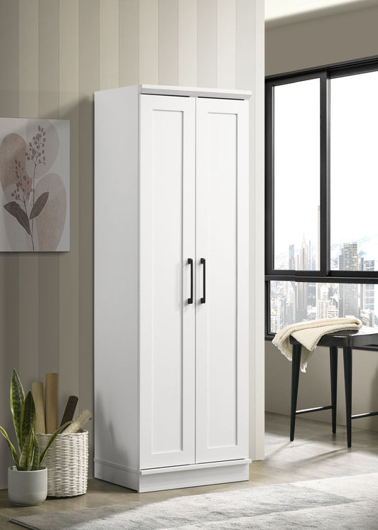 Evelyn 23" White Sleek Storage Cabinet with Framed Panel Design - 7DAY'S