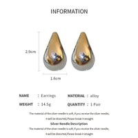 Exaggerate Big Water Drop Earrings For Women Gold Plated Metal Thick Teardrop Stud Earring French Style Top Quality Jewelry - 7DAY'S