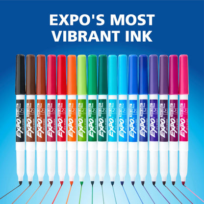 EXPO Dry Erase Markers, Low Odor Ink, Black, Fine Tip, 4 Count - Easily Erases, Vibrant Ink, Ideal for Classroom, Back to School Supplies, Teachers, Office, Whiteboard & Home - 7DAY'S