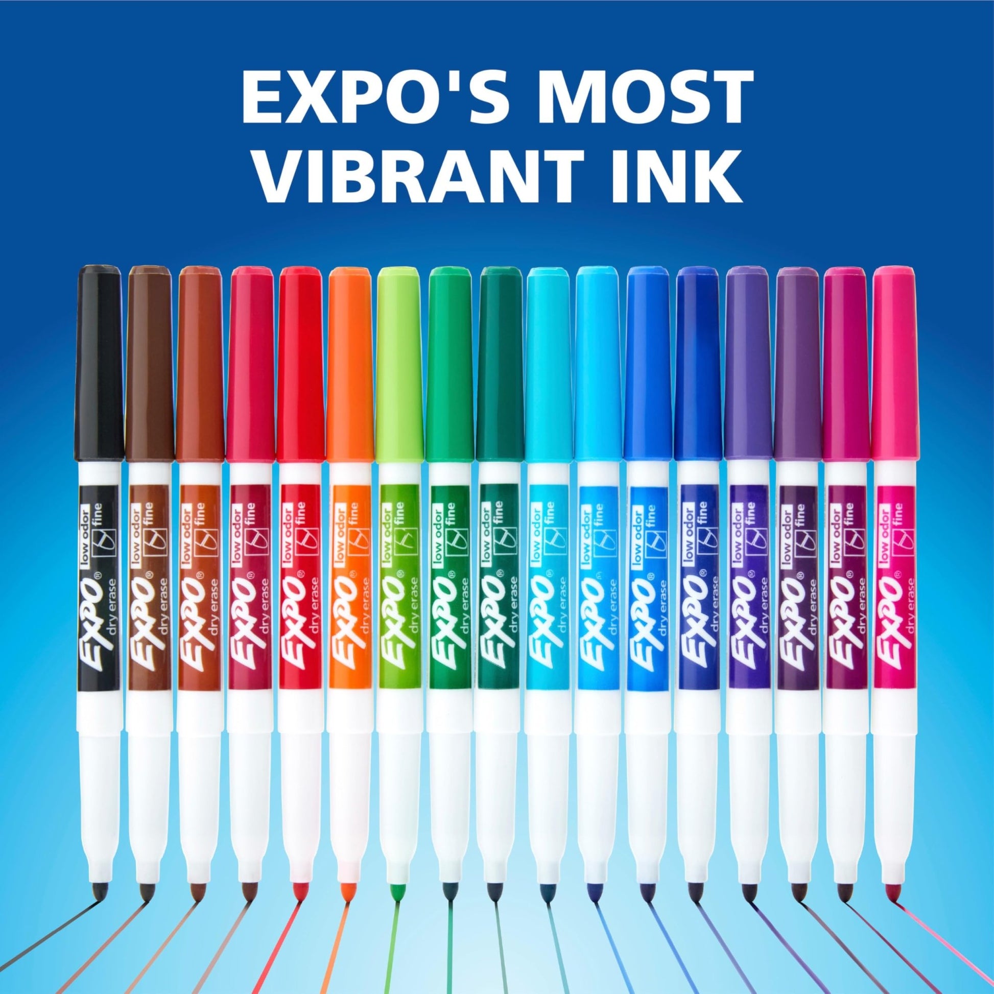 EXPO Dry Erase Markers, Low Odor Ink, Black, Fine Tip, 4 Count - Easily Erases, Vibrant Ink, Ideal for Classroom, Back to School Supplies, Teachers, Office, Whiteboard & Home - 7DAY'S