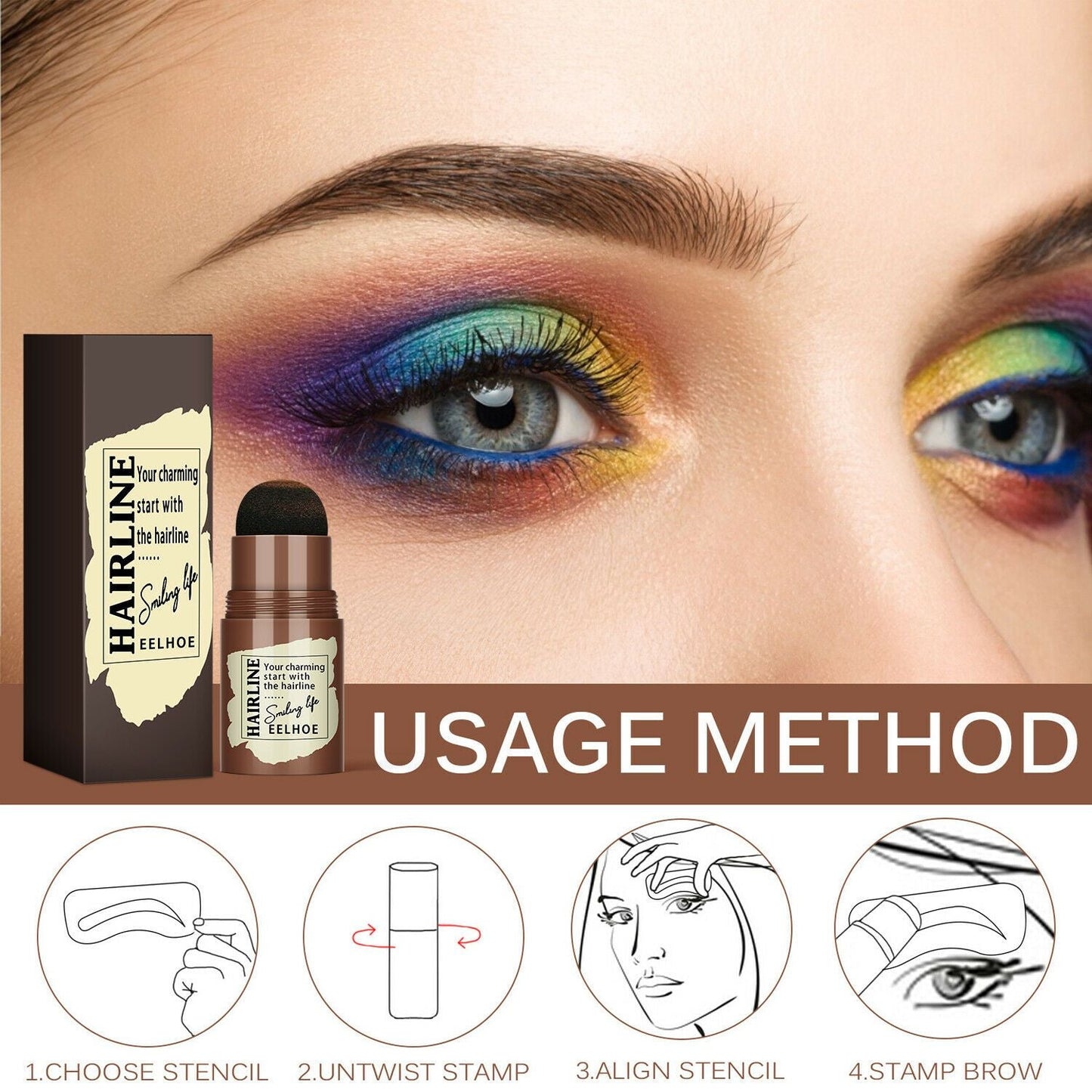 Eyebrow Stamp Stencil Kit, 24 Pc Eyebrow Shaping Stencils, Long - lasting Eyebrow Brow Definer, Perfect Make - up Reusable Kit - 7DAY'S